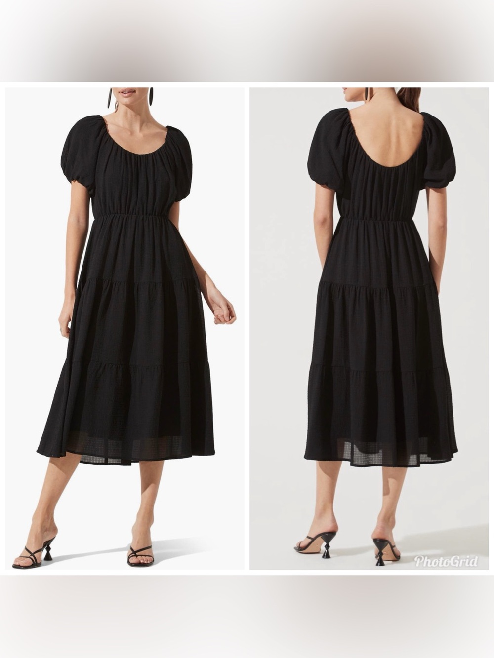 ASTR the Label Tiered Black Short Sleeve Dress size Large